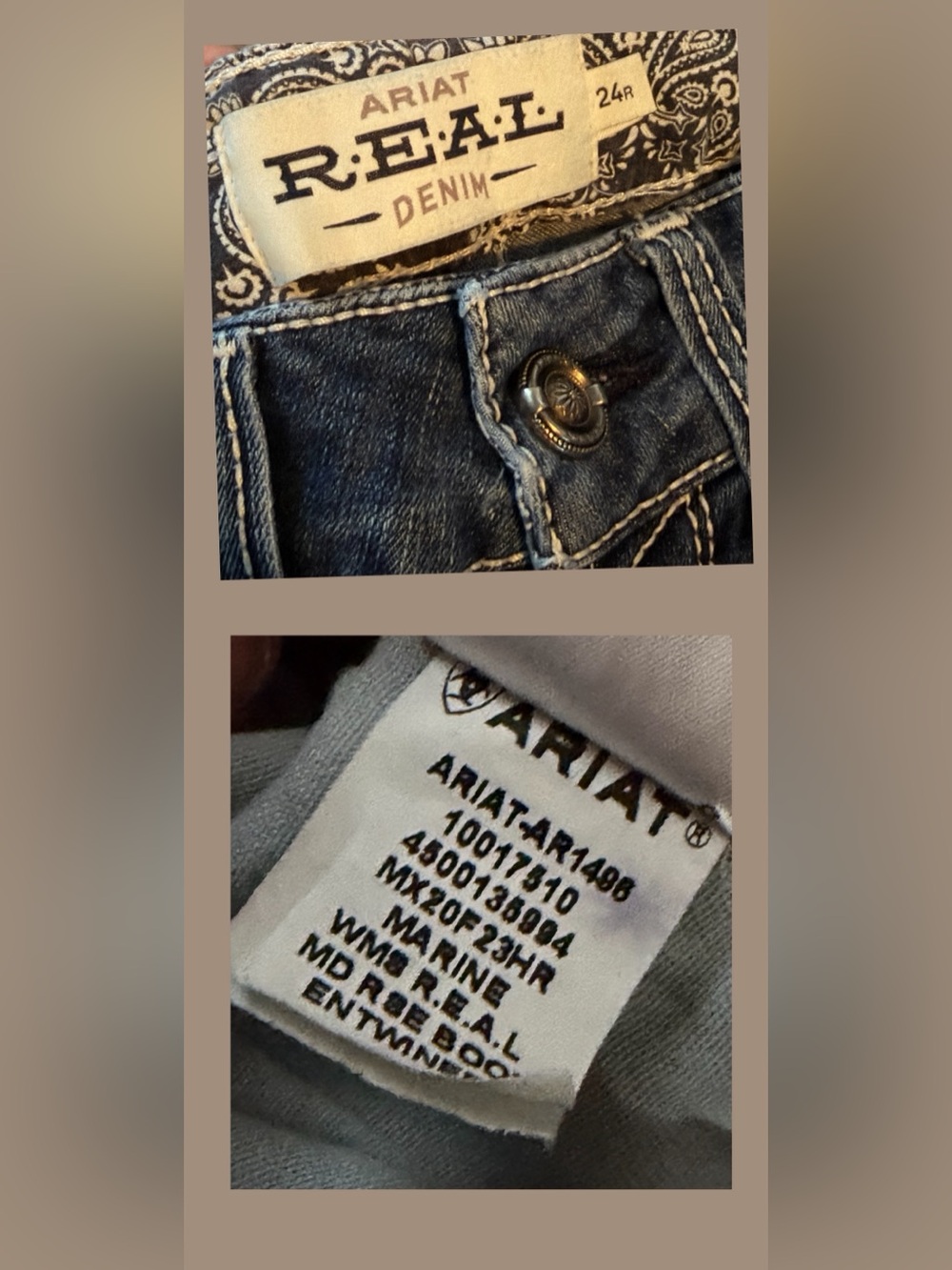 Ariat R.E.A.L. Denim Low Rise Boot Cut Jeans Women’s Size 24R Dark Wash Western - Picture 8 of 9